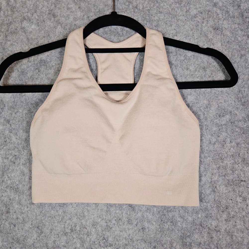 Branwyn Womens Beige Merino Wool Bralette Seamless Hiking Comfort Lounge Small